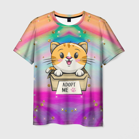 Мужская футболка 3D с принтом Забери меня к себе в Новосибирске, 100% полиэфир | прямой крой, круглый вырез горловины, длина до линии бедер | забери меня | кот | котенок | котик | кошка