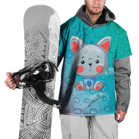 Накидка на куртку 3D с принтом серый маленький волк в Кировске, 100% полиэстер |  | Тематика изображения на принте: волк | волчонок | маленький волк | милый | серый волк