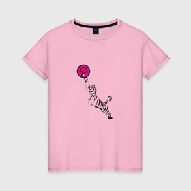Женская футболка хлопок с принтом Криптовалюта Полкадот с тигром в Курске, 100% хлопок | прямой крой, круглый вырез горловины, длина до линии бедер, слегка спущенное плечо | 