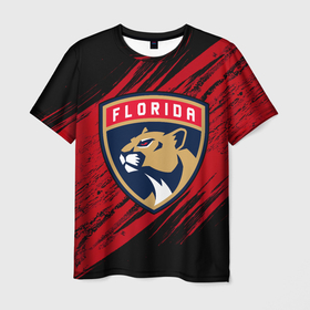 Мужская футболка 3D с принтом Florida Panthers, Флорида Пантерз, NHL , 100% полиэфир | прямой крой, круглый вырез горловины, длина до линии бедер | florida | florida panthers | hockey | nhl | panthers | usa | нхл | пантерз | спорт | сша | флорида | флорида пантерз | хоккей | шайба