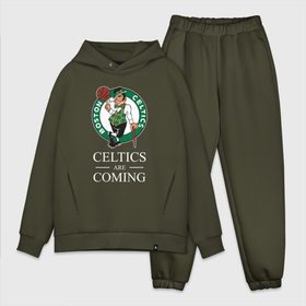 Мужской костюм хлопок OVERSIZE с принтом Boston Celtics are coming Бостон Селтикс в Кировске,  |  | boston | boston celtics | celtics | nba | баскетбол | бостон | бостон селтикс | нба | селтикс