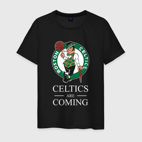Мужская футболка хлопок с принтом Boston Celtics are coming Бостон Селтикс в Петрозаводске, 100% хлопок | прямой крой, круглый вырез горловины, длина до линии бедер, слегка спущенное плечо. | Тематика изображения на принте: boston | boston celtics | celtics | nba | баскетбол | бостон | бостон селтикс | нба | селтикс