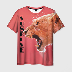 Мужская футболка 3D с принтом leopard | sunrise в Белгороде, 100% полиэфир | прямой крой, круглый вырез горловины, длина до линии бедер | leopard | sunrise | дикие кошки | звери | кошки | леопард | надписи | хищники
