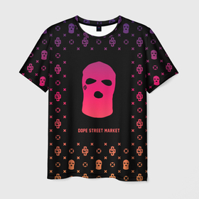 Мужская футболка 3D с принтом Узор Ski Mask (Dope Street Market) в Петрозаводске, 100% полиэфир | прямой крой, круглый вырез горловины, длина до линии бедер | dope | балаклава | камуфляж | модные | узор | хайп | шмот