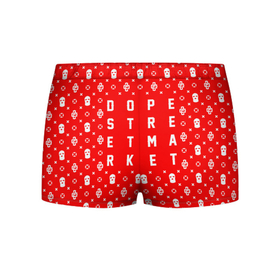 Мужские трусы 3D с принтом Узор Red Dope Camo (Dope Street Market) в Петрозаводске, 50% хлопок, 50% полиэстер | классическая посадка, на поясе мягкая тканевая резинка | dope | балаклава | камуфляж | модные | узор | хайп | шмот