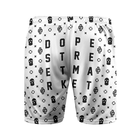 Мужские шорты спортивные с принтом Узор White Dope Camo (Dope Street Market) в Екатеринбурге,  |  | dope | балаклава | камуфляж | модные | узор | хайп | шмот