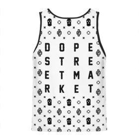 Мужская майка 3D с принтом Узор White Dope Camo (Dope Street Market) в Новосибирске, 100% полиэстер | круглая горловина, приталенный силуэт, длина до линии бедра. Пройма и горловина окантованы тонкой бейкой | dope | балаклава | камуфляж | модные | узор | хайп | шмот