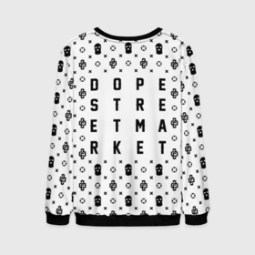 Мужской свитшот 3D с принтом Узор White Dope Camo (Dope Street Market) в Тюмени, 100% полиэстер с мягким внутренним слоем | круглый вырез горловины, мягкая резинка на манжетах и поясе, свободная посадка по фигуре | Тематика изображения на принте: dope | балаклава | камуфляж | модные | узор | хайп | шмот