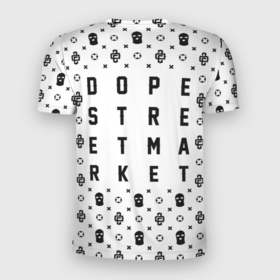 Мужская футболка 3D Slim с принтом Узор White Dope Camo (Dope Street Market) в Новосибирске, 100% полиэстер с улучшенными характеристиками | приталенный силуэт, круглая горловина, широкие плечи, сужается к линии бедра | dope | балаклава | камуфляж | модные | узор | хайп | шмот