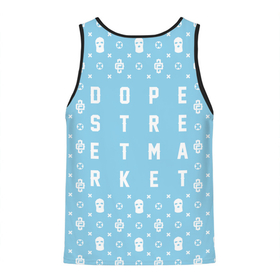 Мужская майка 3D с принтом Узор Sky Blue Dope Camo (Dope Street Market) в Кировске, 100% полиэстер | круглая горловина, приталенный силуэт, длина до линии бедра. Пройма и горловина окантованы тонкой бейкой | dope | балаклава | камуфляж | модные | узор | хайп | шмот