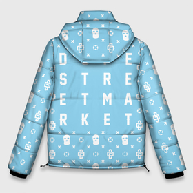 Мужская зимняя куртка 3D с принтом Узор Sky Blue Dope Camo (Dope Street Market) в Тюмени, верх — 100% полиэстер; подкладка — 100% полиэстер; утеплитель — 100% полиэстер | длина ниже бедра, свободный силуэт Оверсайз. Есть воротник-стойка, отстегивающийся капюшон и ветрозащитная планка. 

Боковые карманы с листочкой на кнопках и внутренний карман на молнии. | Тематика изображения на принте: dope | балаклава | камуфляж | модные | узор | хайп | шмот