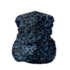 Бандана-труба 3D с принтом Синяя леопардовая шкура в Новосибирске, 100% полиэстер, ткань с особыми свойствами — Activecool | плотность 150‒180 г/м2; хорошо тянется, но сохраняет форму | леопард | леопардовые текстуры | синий леопард | тигр