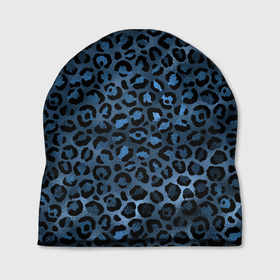 Шапка 3D с принтом Синяя леопардовая шкура в Белгороде, 100% полиэстер | универсальный размер, печать по всей поверхности изделия | леопард | леопардовые текстуры | синий леопард | тигр