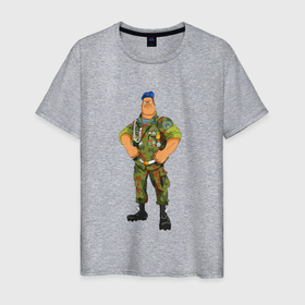 Мужская футболка хлопок с принтом Бравый солдатик в Тюмени, 100% хлопок | прямой крой, круглый вырез горловины, длина до линии бедер, слегка спущенное плечо. | 
