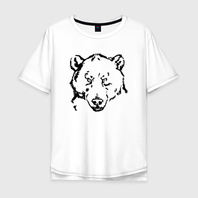 Мужская футболка хлопок Oversize с принтом Black bear , 100% хлопок | свободный крой, круглый ворот, “спинка” длиннее передней части | арт | иллюстрация | косолапый | мишка | черный