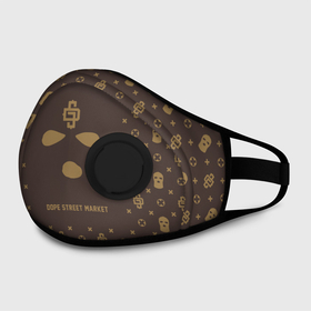 Маска из неопрена с принтом Узор Monogramm Phantom Ski Mask (Dope Street Market) в городе Новоалтайск, неопрен 100% | Форма огибающая нос. Резинки для ушей с дополнительной резинкой на затылке. Клапан для выдоха для активного дыхания при занятиях спортом. Эластичный материал маски и окантовки для лучшего растяжения и прилегания маски.  | dope | балаклава | камуфляж | модные | узор | хайп | шмот