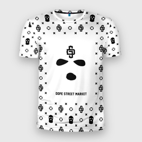 Мужская футболка 3D Slim с принтом Узор White Phantom Ski Mask (Dope Street Market) в Екатеринбурге, 100% полиэстер с улучшенными характеристиками | приталенный силуэт, круглая горловина, широкие плечи, сужается к линии бедра | dope | балаклава | камуфляж | модные | узор | хайп | шмот