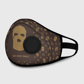 Маска из неопрена с принтом Узор Monogramm Ski Mask (Dope Street Market) в городе Новоалтайск, неопрен 100% | Форма огибающая нос. Резинки для ушей с дополнительной резинкой на затылке. Клапан для выдоха для активного дыхания при занятиях спортом. Эластичный материал маски и окантовки для лучшего растяжения и прилегания маски.  | dope | балаклава | камуфляж | модные | узор | хайп | шмот