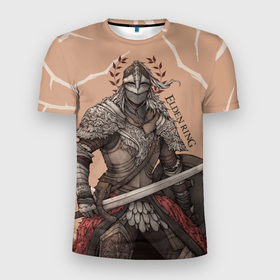 Мужская футболка 3D Slim с принтом Воин в доспехах в Петрозаводске, 100% полиэстер с улучшенными характеристиками | приталенный силуэт, круглая горловина, широкие плечи, сужается к линии бедра | ветви | воин | воин в доспехах | игра | рисунок | рыцарь