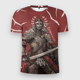 Мужская футболка 3D Slim с принтом (Elden Ring) Рыцарь в доспехах в Кировске, 100% полиэстер с улучшенными характеристиками | приталенный силуэт, круглая горловина, широкие плечи, сужается к линии бедра | воин | воин в доспехах | игра | рисунок | рыцарь | рыцарь в доспехах