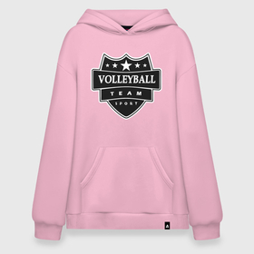 Худи SuperOversize хлопок с принтом Volleyball Team в Новосибирске, 70% хлопок, 30% полиэстер, мягкий начес внутри | карман-кенгуру, эластичная резинка на манжетах и по нижней кромке, двухслойный капюшон
 | game | sport | volley | volleyball | волейбол | волейболист | волейболистка | игра | мяч | спорт | спортсмен