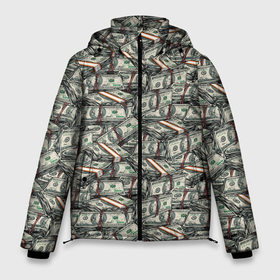Мужская зимняя куртка 3D с принтом Пачки Долларов в Санкт-Петербурге, верх — 100% полиэстер; подкладка — 100% полиэстер; утеплитель — 100% полиэстер | длина ниже бедра, свободный силуэт Оверсайз. Есть воротник-стойка, отстегивающийся капюшон и ветрозащитная планка. 

Боковые карманы с листочкой на кнопках и внутренний карман на молнии. | Тематика изображения на принте: бабки | баксы | банк | банкноты | бизнес | богатство | бумажник | бюджет | валюта | взятка | деньги | доллары | евро | зарплат | золото | казино | капитал | касса | копилка | кошелёк | кредитка | купюры