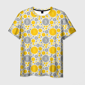 Мужская футболка 3D с принтом Bitcoins (Биткоины) в Белгороде, 100% полиэфир | прямой крой, круглый вырез горловины, длина до линии бедер | bitcoin | ethere | альткоин | банк | бизнес | биткоин | блокчейн | богатство | виртуальная валюта | деньги | золото | интернет | капитал | кошелёк | криптовалюта | криптография | лайткоин | майнинг