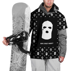 Накидка на куртку 3D с принтом Узор Black Ski Mask (Dope Street Market) в Тюмени, 100% полиэстер |  | Тематика изображения на принте: балаклава | модные | узор | хайп | шмот