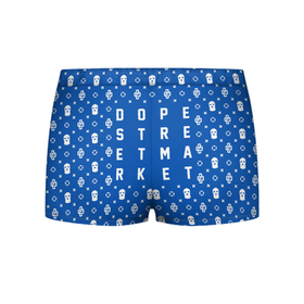 Мужские трусы 3D с принтом Узор Blue Dope Camo (Dope Street Market) в Петрозаводске, 50% хлопок, 50% полиэстер | классическая посадка, на поясе мягкая тканевая резинка | балаклава | модные | узор | хайп | шмот