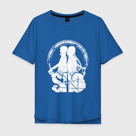 Мужская футболка хлопок Oversize с принтом SAO арт , 100% хлопок | свободный крой, круглый ворот, “спинка” длиннее передней части | anime | asuna yuuki | sword art online | аниме | анимэ | асуна юки | кадзуто киригая | мастера меча онлайн