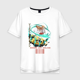 Мужская футболка хлопок Oversize с принтом Асуна в деле , 100% хлопок | свободный крой, круглый ворот, “спинка” длиннее передней части | anime | asuna yuuki | sword art online | аниме | анимэ | асуна юки | мастера меча онлайн