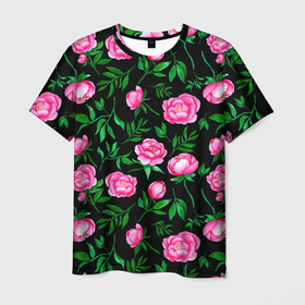 Мужская футболка 3D с принтом Садовые дачные цветы , 100% полиэфир | прямой крой, круглый вырез горловины, длина до линии бедер | Тематика изображения на принте: дачные цветы | сад | садовые | цветочки | цветы