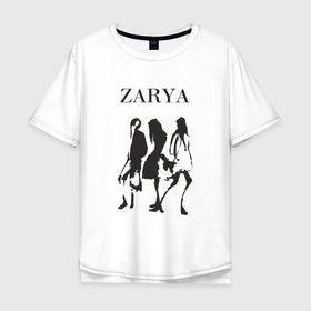 Мужская футболка хлопок Oversize с принтом ZARyA в Санкт-Петербурге, 100% хлопок | свободный крой, круглый ворот, “спинка” длиннее передней части | zara | zarya | абстракция | девушки | мем | мода | силуэты | черный