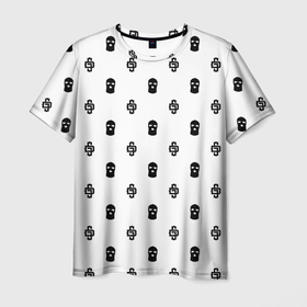 Мужская футболка 3D с принтом Узор Mono White Dope Camo (Dope Street Market) в Новосибирске, 100% полиэфир | прямой крой, круглый вырез горловины, длина до линии бедер | Тематика изображения на принте: балаклава | камуфляж | модные | узор | хайп | шмот