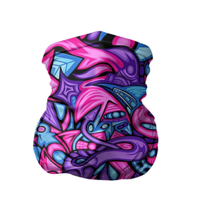 Бандана-труба 3D с принтом Acid graffiti with skulls в Тюмени, 100% полиэстер, ткань с особыми свойствами — Activecool | плотность 150‒180 г/м2; хорошо тянется, но сохраняет форму | абстрактные линии | абстракция | граффити | кислотное граффити | красивый фон | линии | текстура | цвета | цветная абстракция