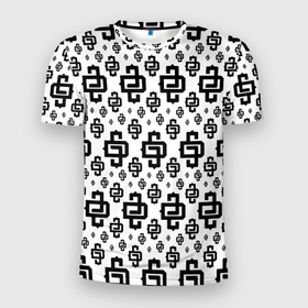 Мужская футболка 3D Slim с принтом Узор White Pattern Dope Camo (Dope Street Market) в Новосибирске, 100% полиэстер с улучшенными характеристиками | приталенный силуэт, круглая горловина, широкие плечи, сужается к линии бедра | Тематика изображения на принте: балаклава | камуфляж | модные | узор | хайп | шмот