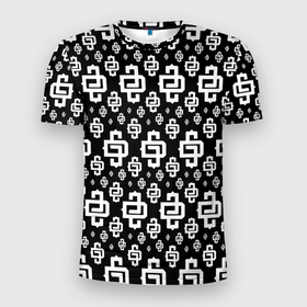 Мужская футболка 3D Slim с принтом Узор Black Pattern Dope Camo (Dope Street Market) в Тюмени, 100% полиэстер с улучшенными характеристиками | приталенный силуэт, круглая горловина, широкие плечи, сужается к линии бедра | Тематика изображения на принте: балаклава | камуфляж | модные | узор | хайп | шмот