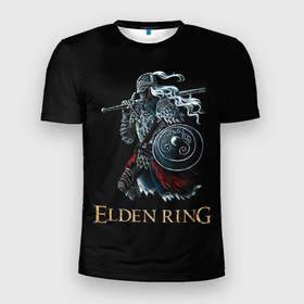 Мужская футболка 3D Slim с принтом Седовласый рыцарь | Elden Ring в Новосибирске, 100% полиэстер с улучшенными характеристиками | приталенный силуэт, круглая горловина, широкие плечи, сужается к линии бедра | demigod | elden | eternal | knight | logo | marika | queen | radagon | ring | soul | вечная | душа | кольцо | королева | лого | логотип | марика | погасшая | полубог | радагон | ринг | рыцарь | седовласый | элден | элдена