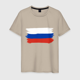 Мужская футболка хлопок с принтом Я Россия в Тюмени, 100% хлопок | прямой крой, круглый вырез горловины, длина до линии бедер, слегка спущенное плечо. | мир | патриот | россия | русский | флаг