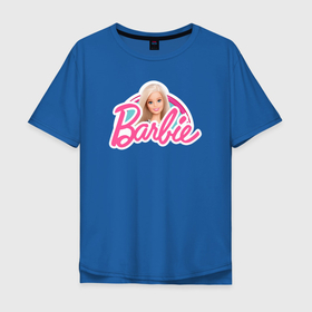 Мужская футболка хлопок Oversize с принтом Barbie doll в Новосибирске, 100% хлопок | свободный крой, круглый ворот, “спинка” длиннее передней части | barbara | barbie | beauty | doll | girl | idol | perfect | pink | pop | toy | usa | woman | барбара | барби | девушка | игрушка | кукла | попидол | розовый | силуэт | сша