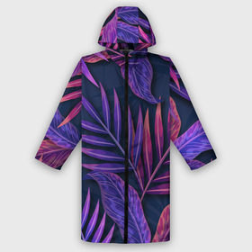 Дождевик унисекс 3D с принтом Neon Tropical plants pattern в Ханты-Майнсийске,  |  | Тематика изображения на принте: flower | flowers | girl | woman | девушкам | девушки | листья | подарок | тропические цветы | цветочки | цветы