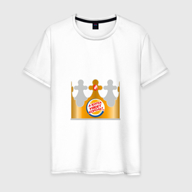 Мужская футболка хлопок с принтом А когда уйдет король в Кировске, 100% хлопок | прямой крой, круглый вырез горловины, длина до линии бедер, слегка спущенное плечо. | burger king | membrands | бургер кинг | корона | кризис | кризис 2022 | мем с брендом | санкции | санкции 2022 | шутка