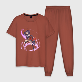Мужская пижама хлопок с принтом Zekken , 100% хлопок | брюки и футболка прямого кроя, без карманов, на брюках мягкая резинка на поясе и по низу штанин
 | anime | sword art online | аниме | анимэ | мастера меча онлайн