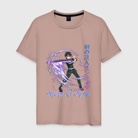 Мужская футболка хлопок с принтом Крутой Кадзуто , 100% хлопок | прямой крой, круглый вырез горловины, длина до линии бедер, слегка спущенное плечо. | anime | sword art online | аниме | анимэ | кадзуто киригая | мастера меча онлайн