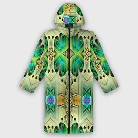 Дождевик унисекс 3D с принтом Green abstract 3d в городе Новоалтайск,  |  | abstract | green | абстракция | зеленая абстракция | зеленый