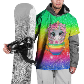Накидка на куртку 3D с принтом Единорог в радужной кружке в Курске, 100% полиэстер |  | Тематика изображения на принте: единорог | единорог в кружке | пони | радуга | разноцветный