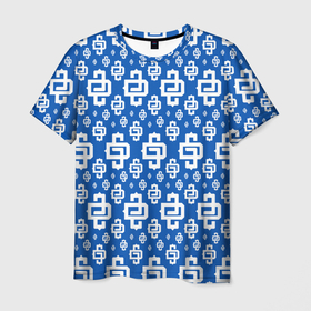Мужская футболка 3D с принтом Узор Blue Pattern Dope Camo (Dope Street Market) в Тюмени, 100% полиэфир | прямой крой, круглый вырез горловины, длина до линии бедер | Тематика изображения на принте: балаклава | камуфляж | модные | узор | хайп | шмот