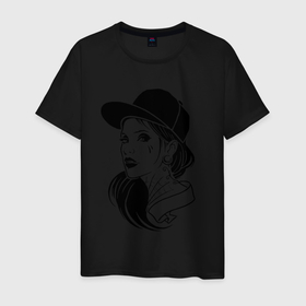 Мужская футболка хлопок с принтом Смелая латинка в Тюмени, 100% хлопок | прямой крой, круглый вырез горловины, длина до линии бедер, слегка спущенное плечо. | Тематика изображения на принте: арт | девушка | иллюстрация | кепка | красавица