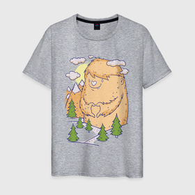 Мужская футболка хлопок с принтом Чили билли в Новосибирске, 100% хлопок | прямой крой, круглый вырез горловины, длина до линии бедер, слегка спущенное плечо. | арт | горы | деревья | иллюстрация | тучи