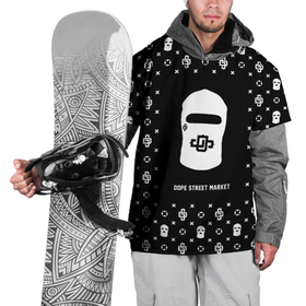 Накидка на куртку 3D с принтом Узор Black Dope Ski Mask (Dope Street Market) , 100% полиэстер |  | балаклава | модные | узор | хайп | шмот